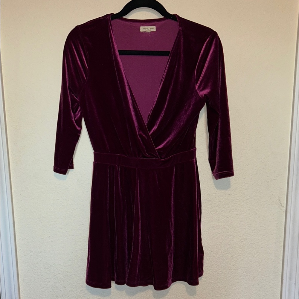 Silence + Noise Velvet Fuchsia Mini Romper
